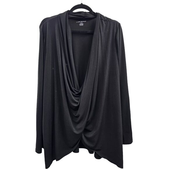 Lane Bryant Tops - Lane Bryant Blouse Womens 22 24 Plus Size Black Shirt Soft Draped Dressy Work